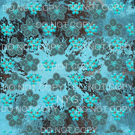Cowhide Turquoise Sheet #3 Sublimation transfers - Heat 