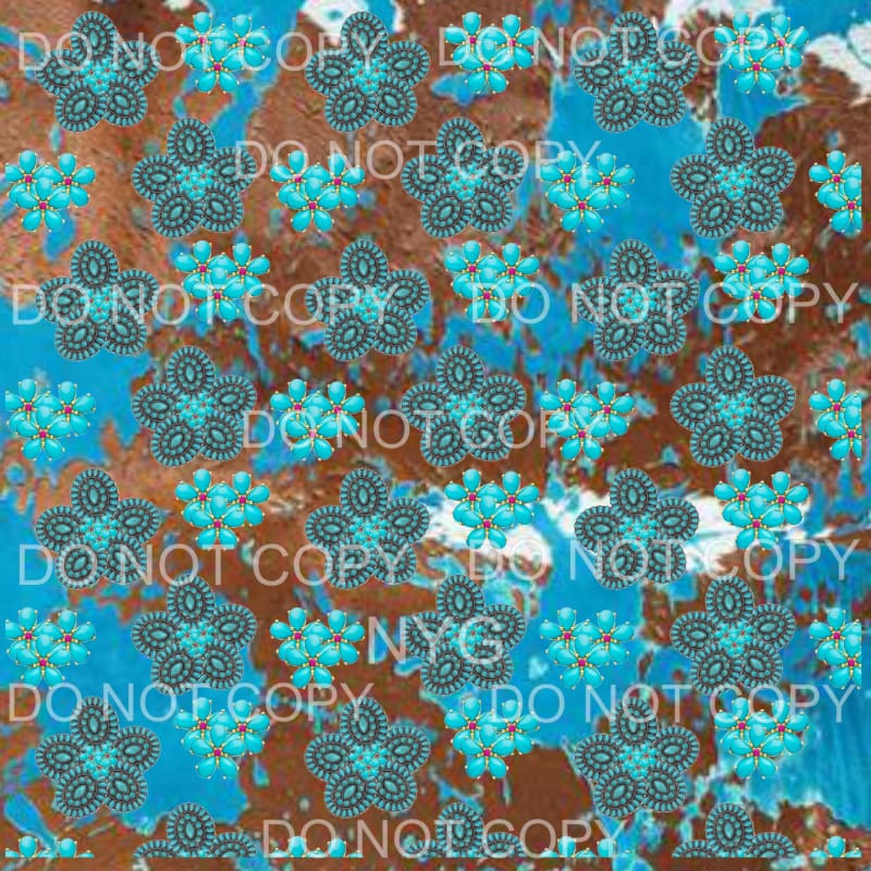 Cowhide Turquoise Sheet #5 Sublimation transfers - Heat 