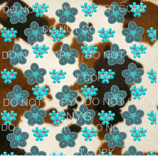 Cowhide Turquoise Sheet #6 Sublimation transfers - Heat 
