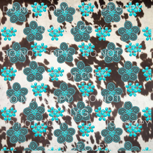 Cowhide Turquoise Sheet #8 Sublimation transfers - Heat 