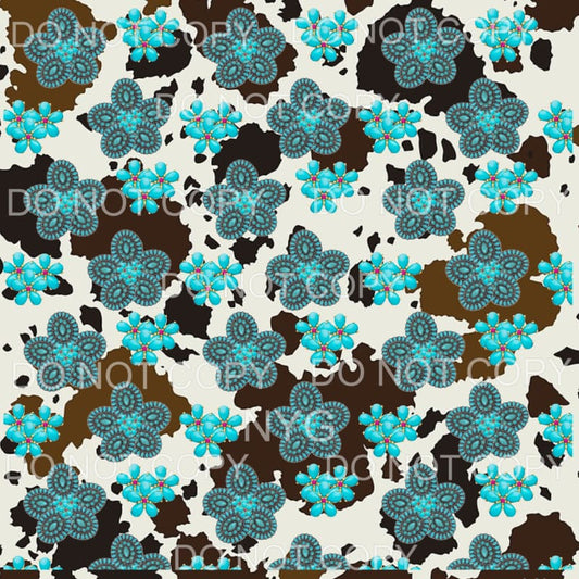 Cowhide Turquoise Sheet #9 Sublimation transfers - Heat 