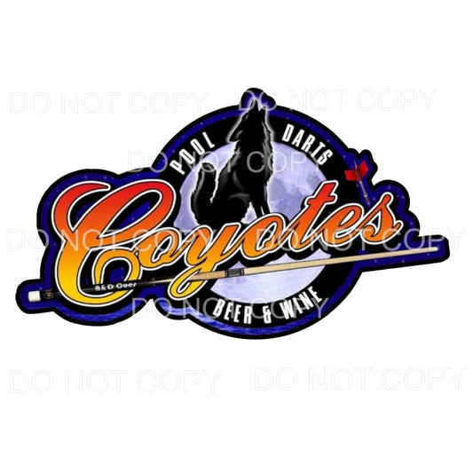 Coyotes beer and wine logo Sublimation transfers - Heat 