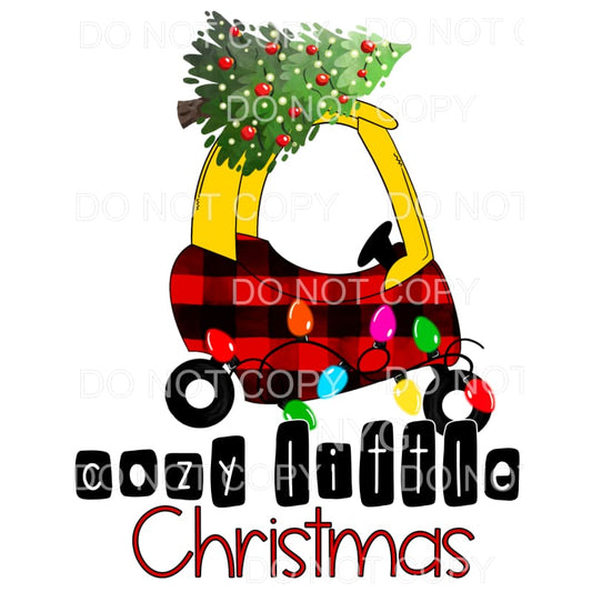 Cozy Little Christmas Coupe Car Red Plaid Tree Lights #1573 