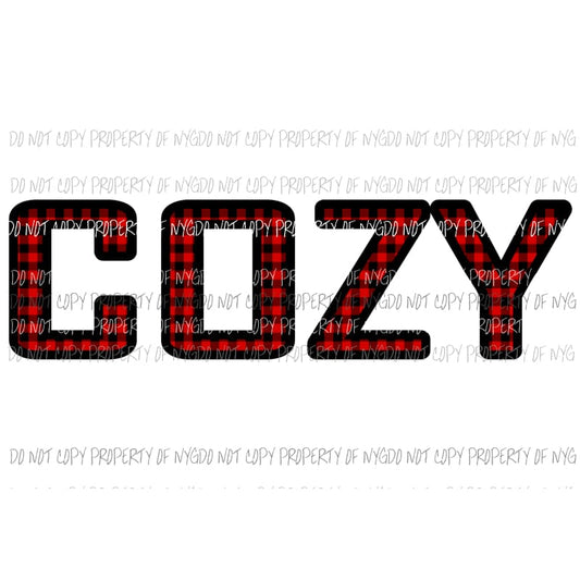 COZY RED PLAID Sublimation transfers Heat Transfer