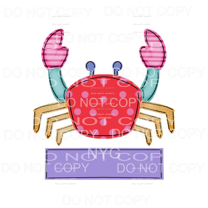 Crab Monogram Multiple Patterns Sublimation transfers - Heat