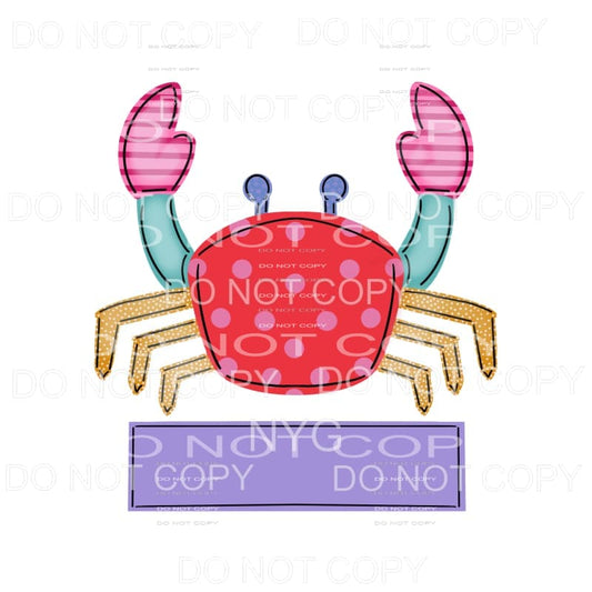 Crab Monogram Multiple Patterns Sublimation transfers - Heat