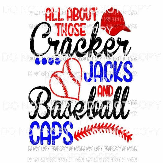 Cracker Jacks and Baseball Caps #2 baseball heart Sublimation transfers Heat Transfer