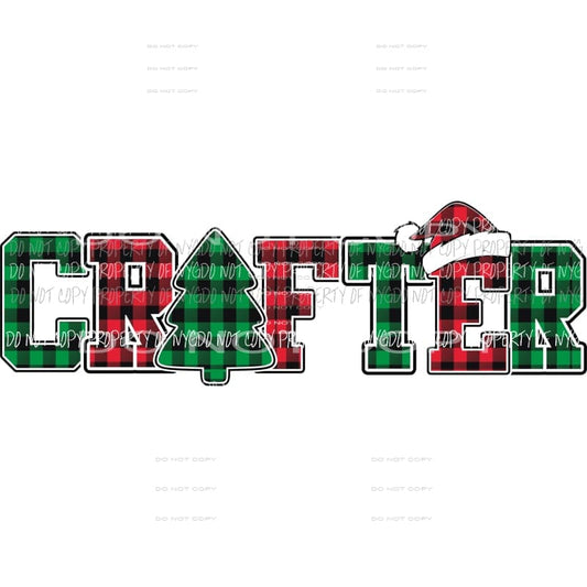 CRAFTER buffalo plaid tree santa hat Sublimation transfers Heat Transfer