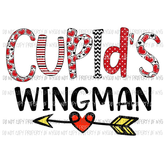 Cupids Wingman Sublimation transfers Heat Transfer