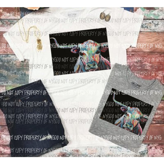 Custom Bull painting 1 Sublimation transfers Heat Transfer