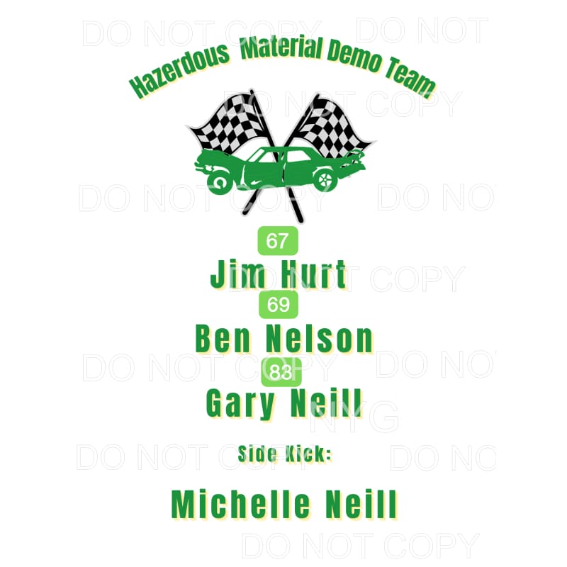 Custom Demo Team Sublimation transfers - Heat Transfer