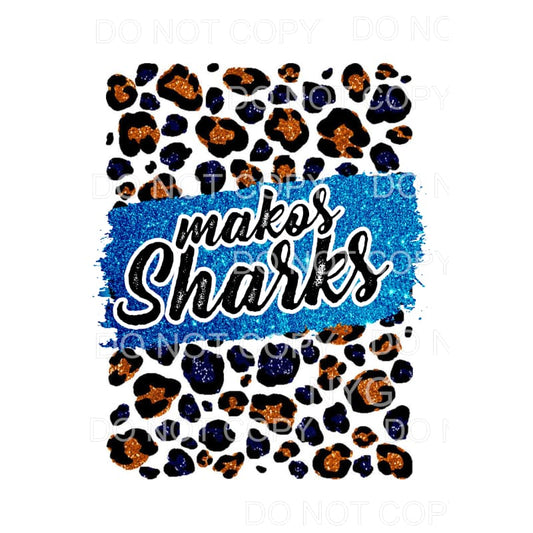 Custom makos sharks leopard blue and orange # 334 
