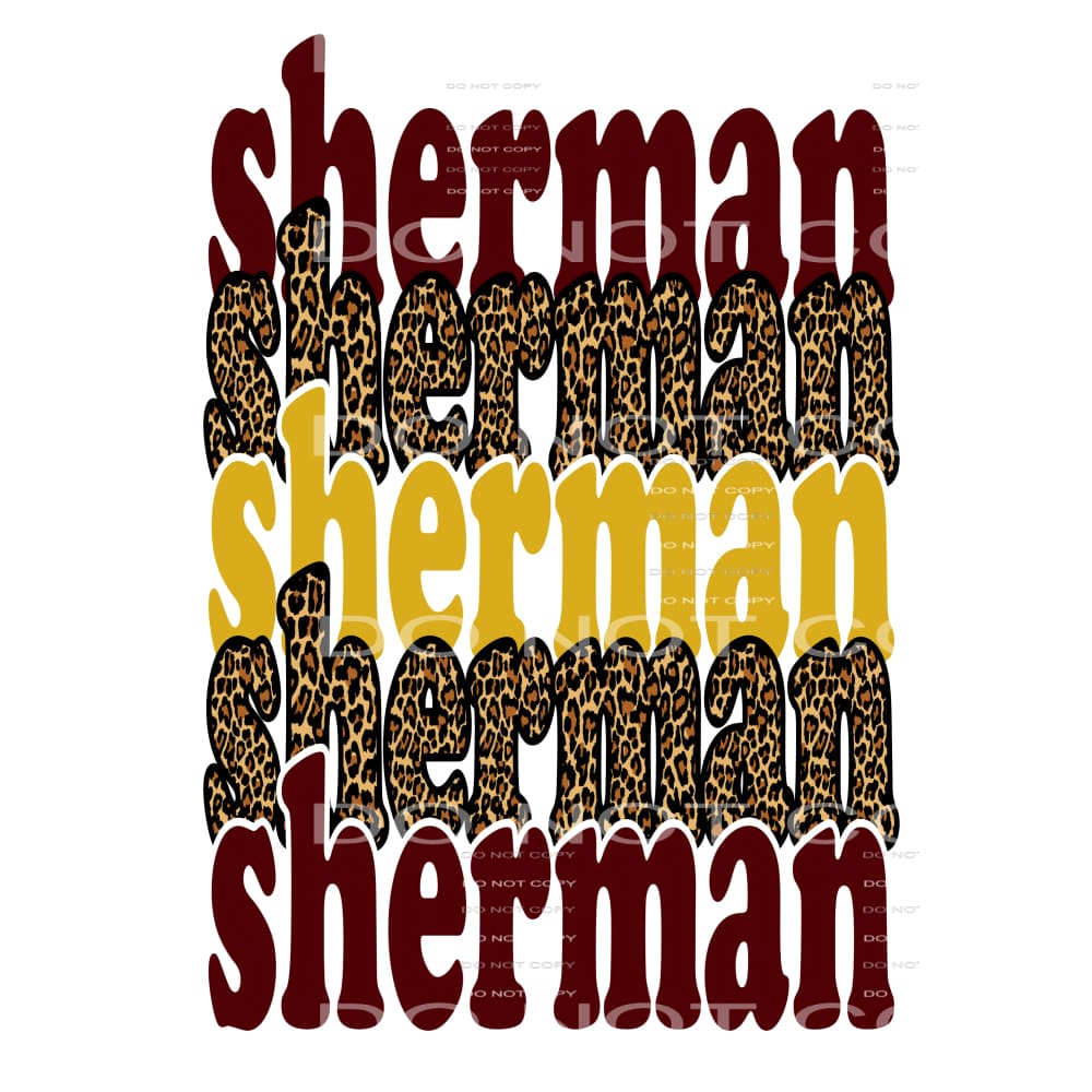 custom Sherman tide stacked # 9976 Sublimation transfers - 