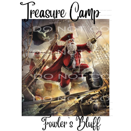 Custom Treasure camp santa Sublimation transfers - Heat