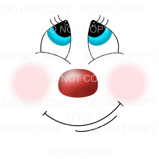 Cute Snowman Face Blue Eyes Button Nose Sublimation 