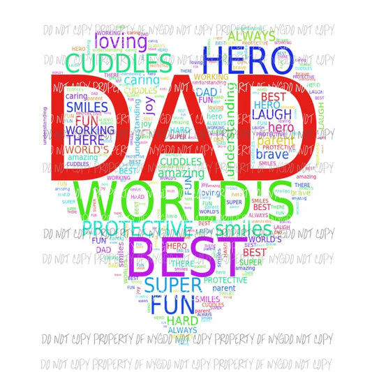 DAD Heart Sublimation transfers Heat Transfer
