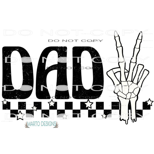 Dad Skeleton Hand #7268 Sublimation transfers - Heat