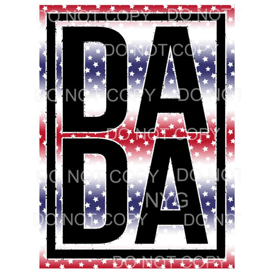 Dada Patriotic Black Frame #1 Sublimation transfers - Heat 