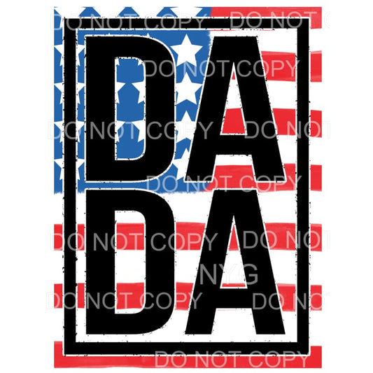 Dada Patriotic Black Frame #3 Sublimation transfers - Heat 