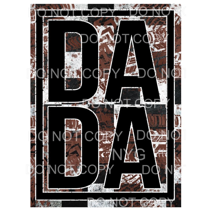 Dada Tire Tracks Black Framed Sublimation transfers - Heat 