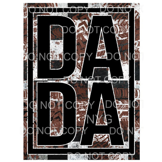 Dada Tire Tracks Black Framed Sublimation transfers - Heat 