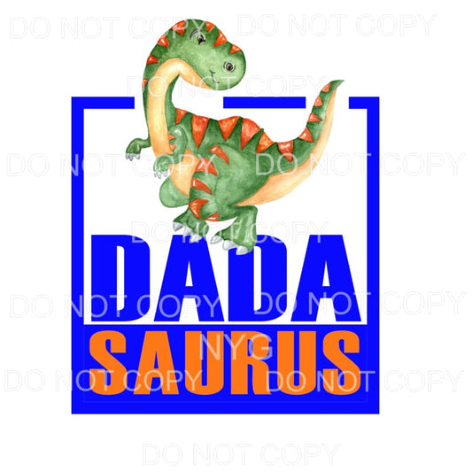 DadaSaurus Dinosaur Blue Orange Sublimation transfers - Heat