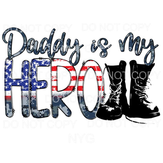 Daddy Is My Hero Flag Military Boots #1 Sublimation 