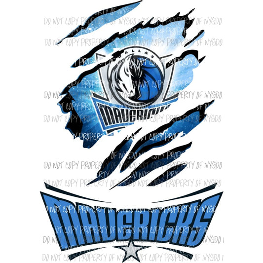 Dallas Mavericks ripped design Sublimation transfers Heat Transfer