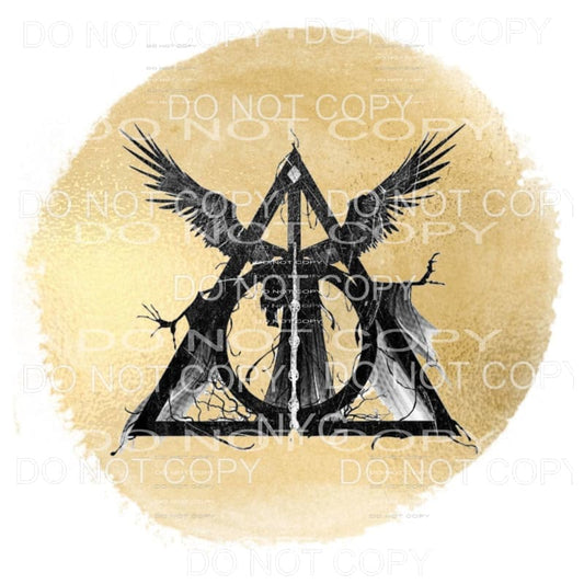 Deathly Hallows Harry Potter Gold Circle #1921 Sublimation 