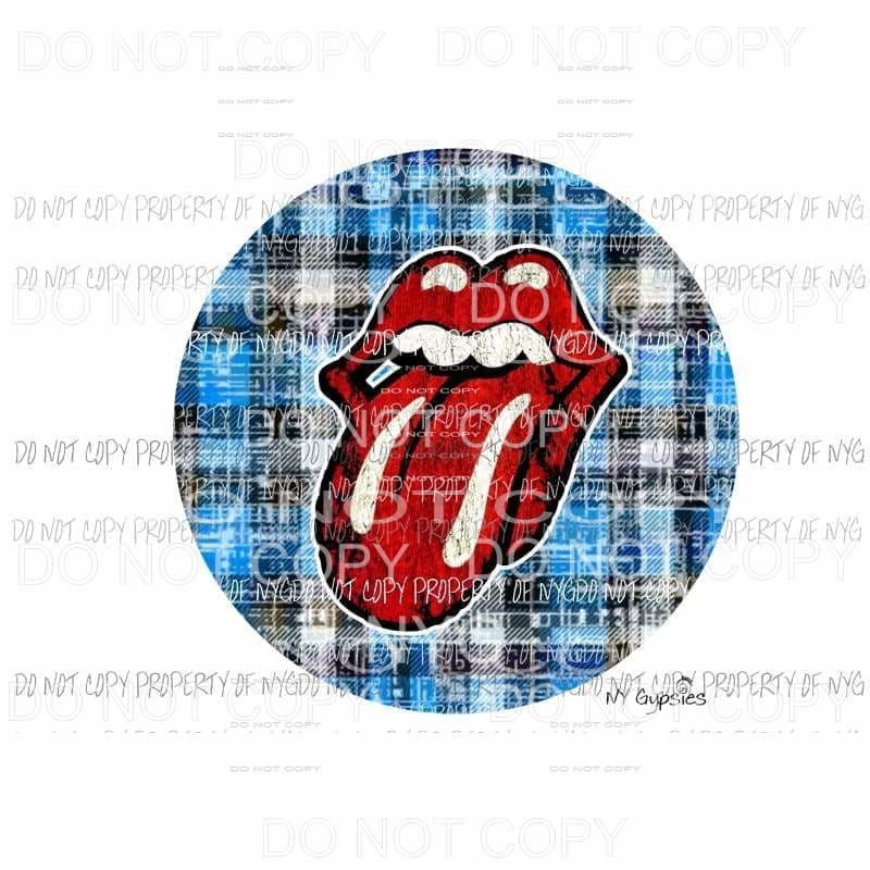 Denim Plaid Rolling stones Sublimation transfers Heat Transfer