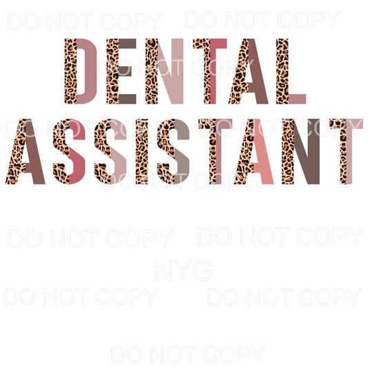 Dental Assistant Half Leopard Sublimation transfers - Heat 