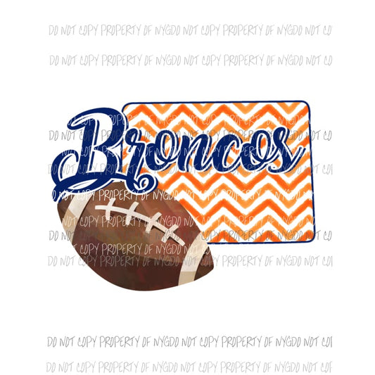 Denver Broncos football chevron state Sublimation transfers Heat Transfer