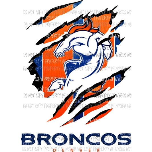 Denver Broncos ripped design Sublimation transfers Heat Transfer