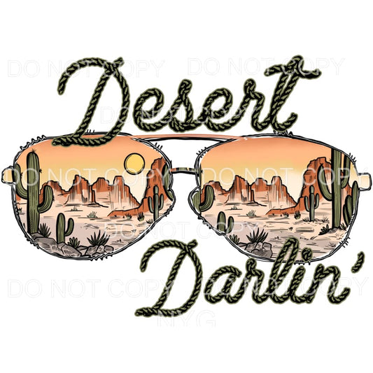 Desert Darlin Scene Aviator Glasses Sublimation transfers - 