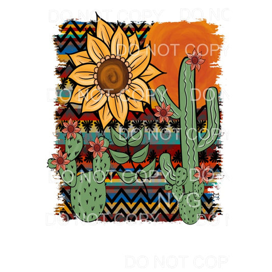 Desert Sunflower cactus Scene Sublimation transfers - Heat 