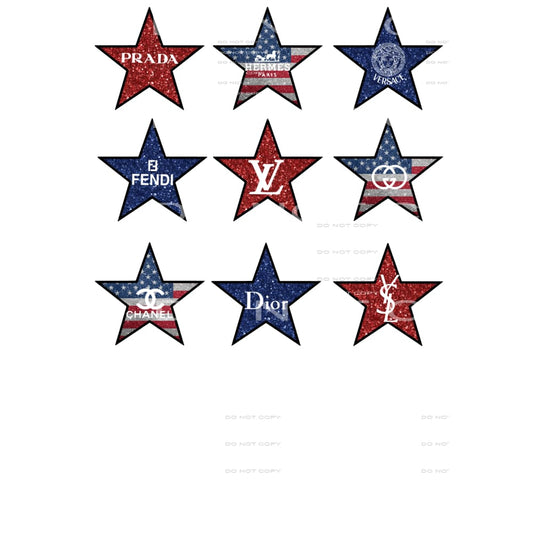 designer label stars America # 12107 Sublimation transfers -