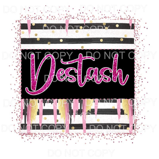 Destash Hot Pink Black Stripes Paint Drip Sublimation 
