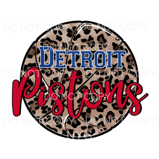 Detroit Pistons Leopard Basketball Sublimation transfers - 