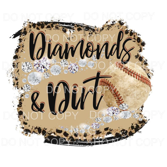 Diamonds And Dirt Baseball Leopard Sublimation transfers - 