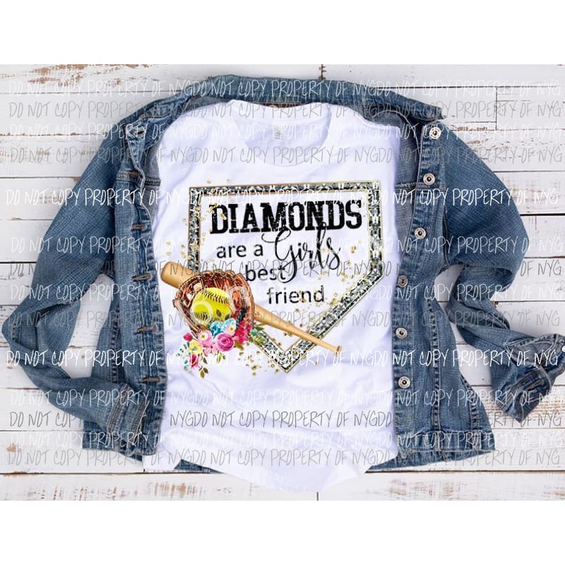 DIAMONDS are a girls best friend Softball # 2 Sublimation transfers Heat Transfer