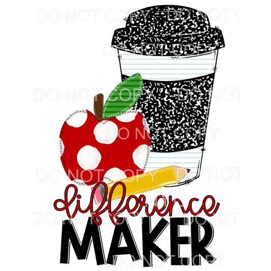 Difference Maker Teacher Leopard Cup Apple Sublimation 