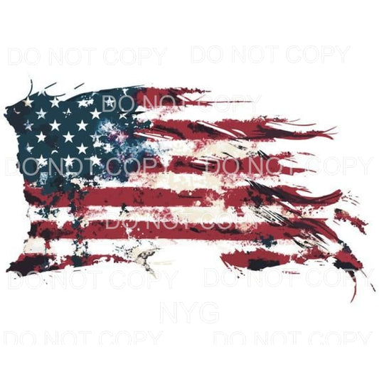 Distressed Torn American Flag USA Sublimation transfers - 