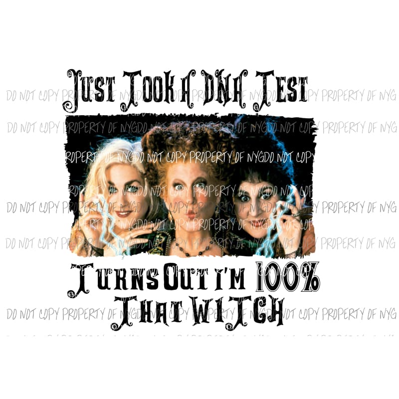 DNA Test hocus Pocus color 6 witch Sublimation transfers Heat Transfer
