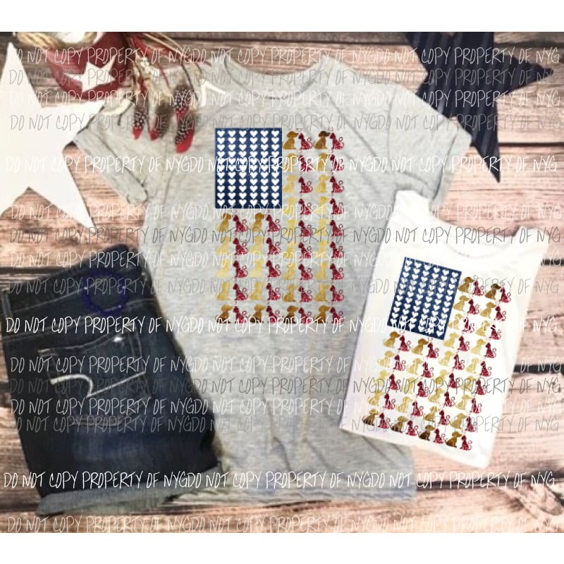 Dog and cat Flag sublimation transfer Heat Transfer