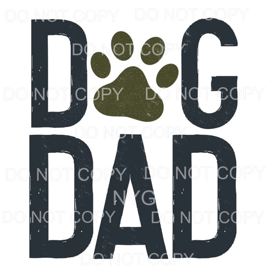 Dog Dad Paw Print Sublimation transfers - Heat Transfer