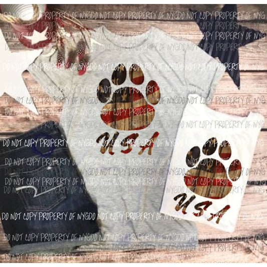 Dog Paw USA Sublimation transfers Heat Transfer