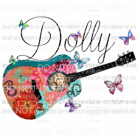 Dolly Guitar Sublimation transfers Heat Transfer