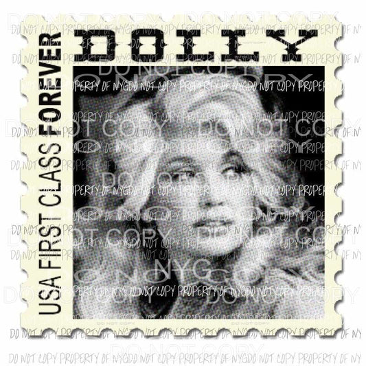 Dolly Parton Stamp Sublimation transfers Heat Transfer