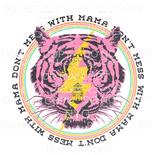 Don’t Mess With Mama Pink Tiger Yellow Lightning Bolt 