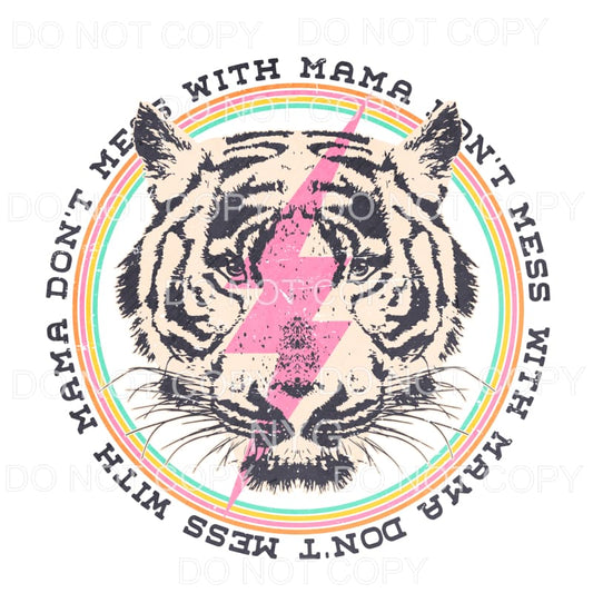 Don’t Mess With Mama White Tiger Pink Lightning Bolt 